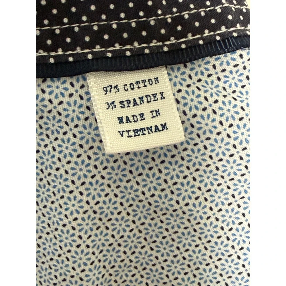CON.STRUCT Men's XXL Modern Fit Hybrid Blue White Paisley Button Shirt